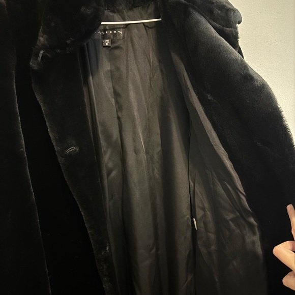 ISO Large Vintage Grunge Black Faux Fur Street style Preppy Long Coat - Picture 8 of 13